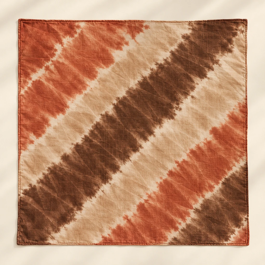 Desert Rhythm Terracotta / Cocoa / Sand square tie-dye bandana