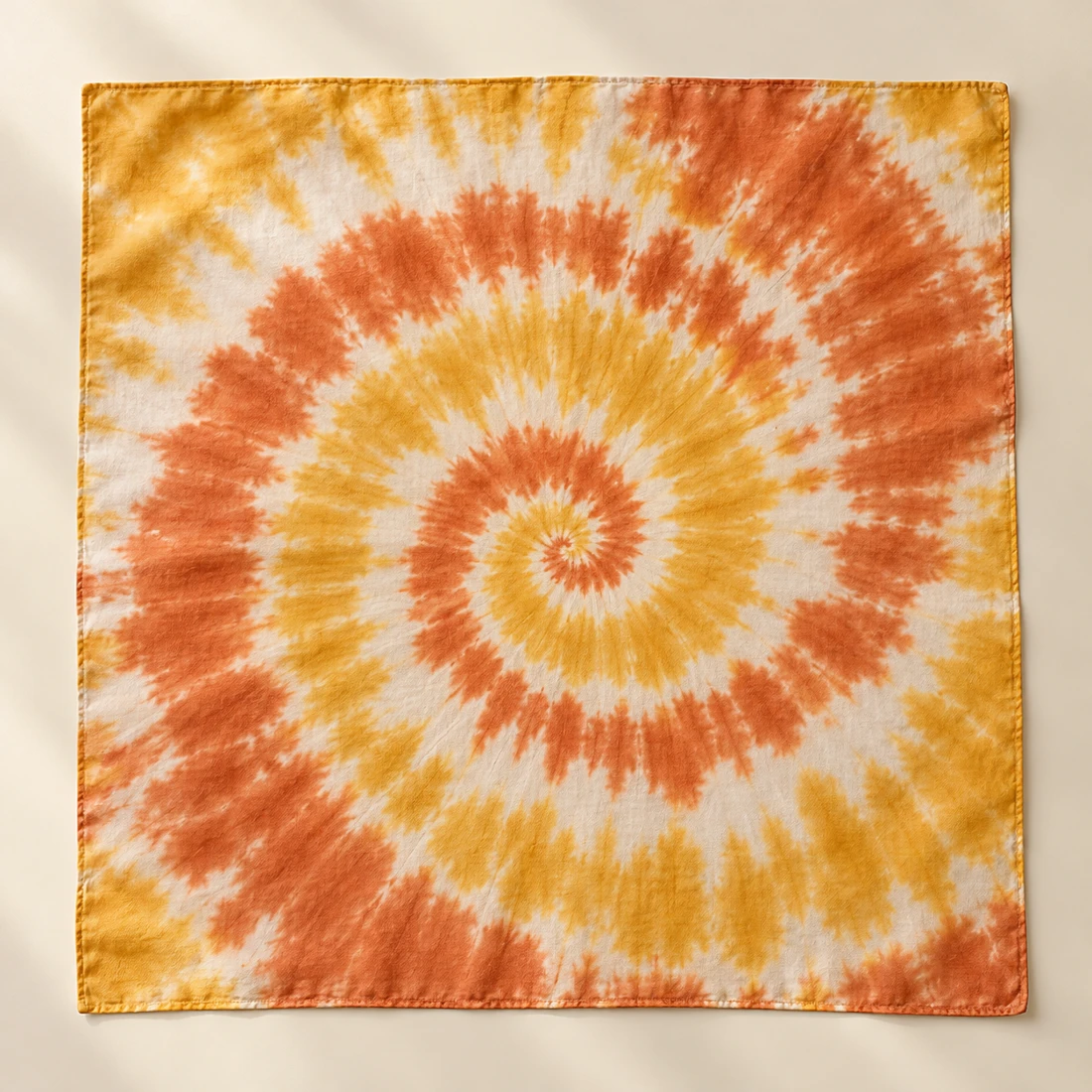 Golden Drift Gold / Terracotta / Cream square tie-dye bandana
