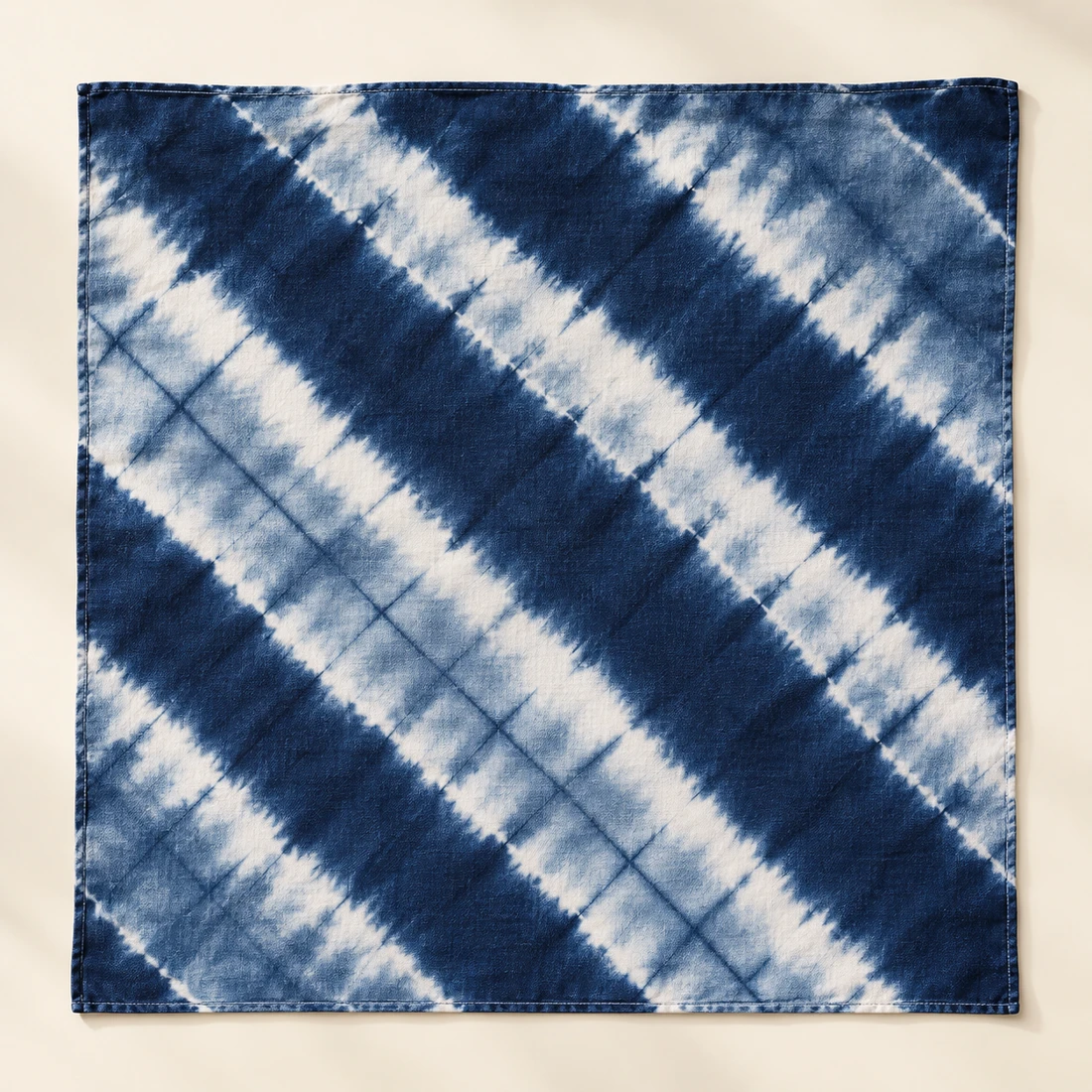 Indigo Trail Indigo / Slate / White square tie-dye bandana