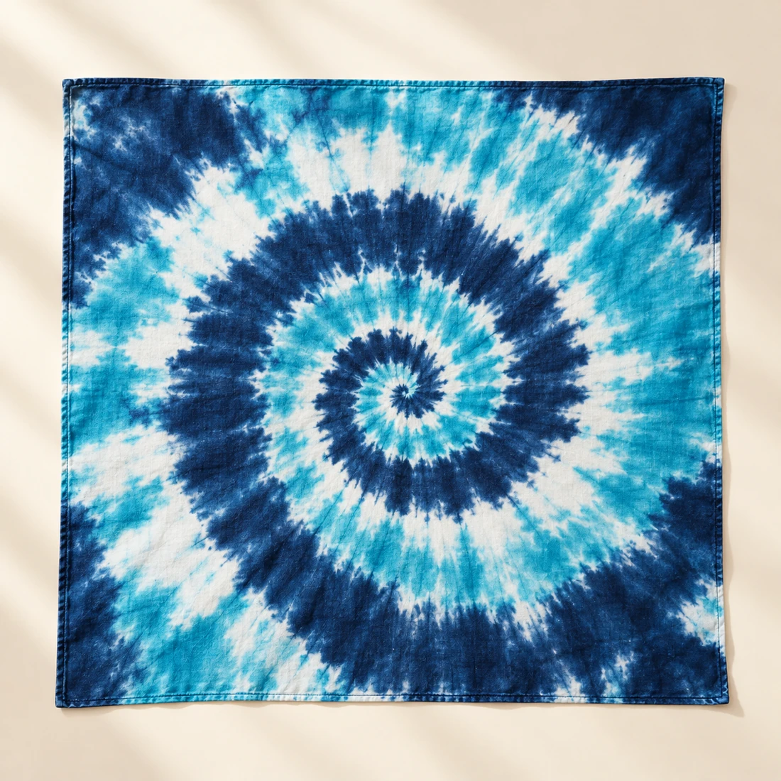 Ocean Daydream Indigo / Turquoise / White square tie-dye bandana